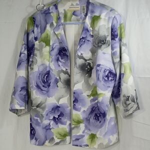 Alfred Dunner Lavender and Olive Floral Blazer